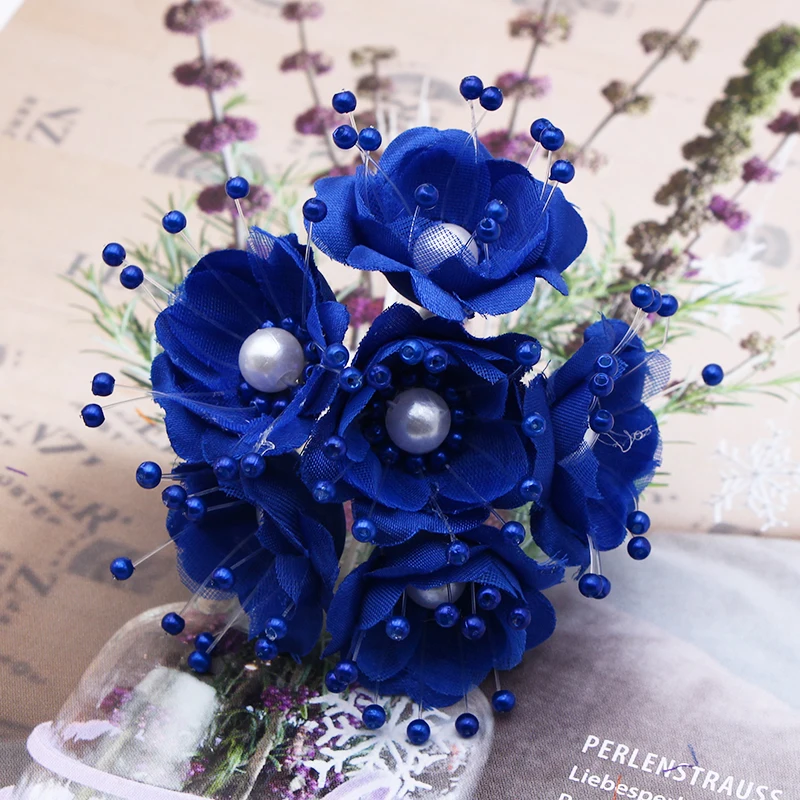 115 dark blue 12 шт. 3,5 см Шелковая Роза искусственная букет цветов для скрапбукинга свадьбы и дома и магазина украшения венок Хобби DIY Ремесло Подарочная упаковка - Цвет: 115 dark blue