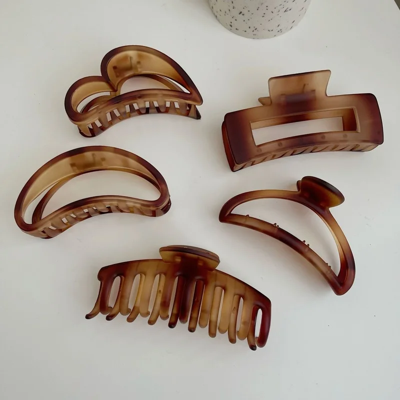 

Ins стиль ретро текстура обновление различных форм большой захват зажим Матовый кофейный цвет захват волос простые аксессуары для волос