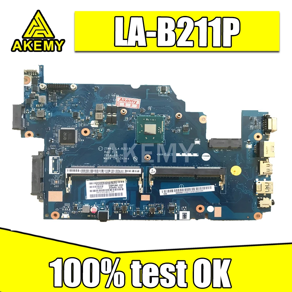 

E5-511 motherboard mainboard for Acer laptop Z5WAL LA-B211P Rev:1.0 NBMPL11001 with DDR3 100% test OK