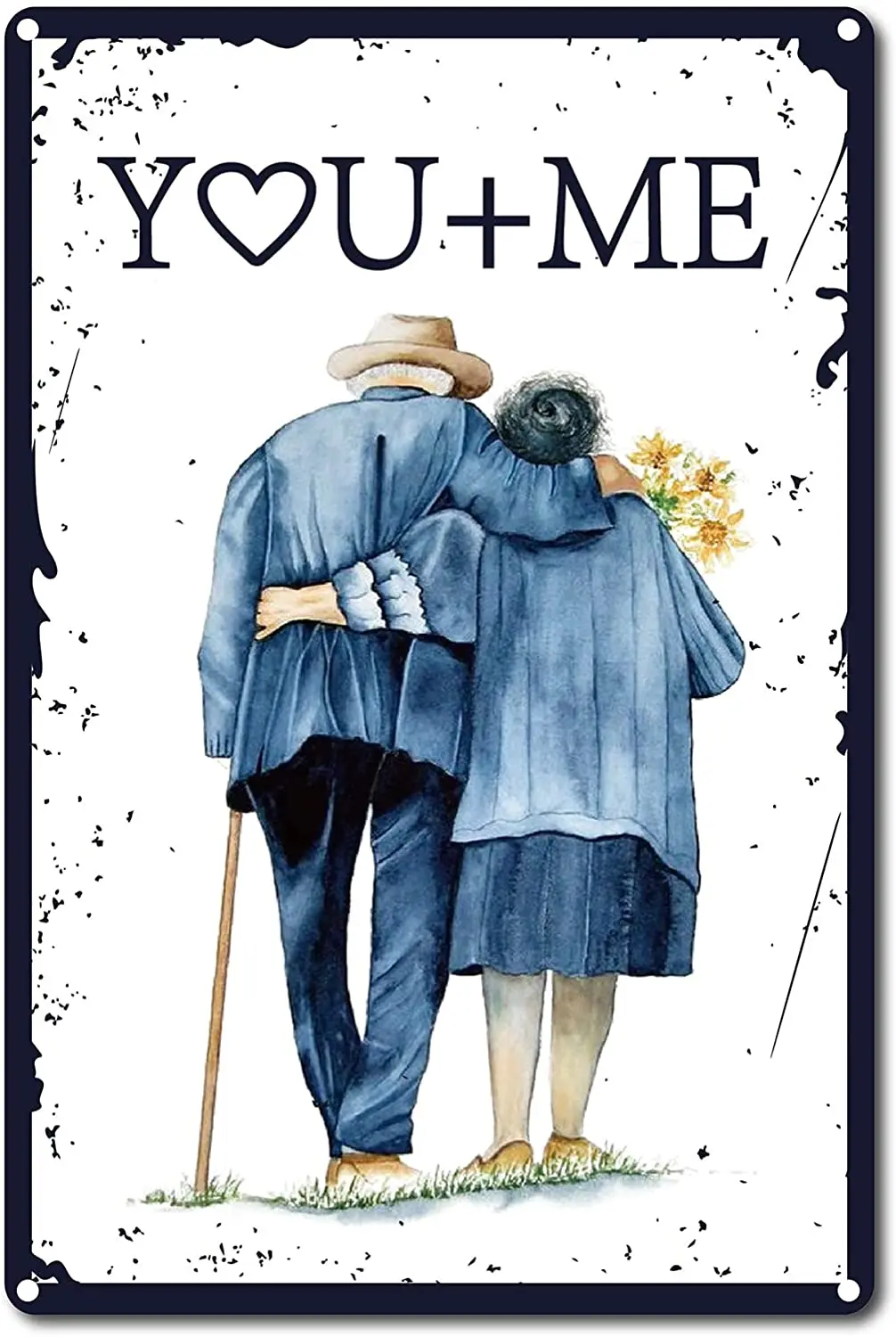 

Винтажный жестяной знак You and Me, любовь, цветы, Металлический Настенный декор, художественный настенный плакат, домашний бар, паб, комната, на...