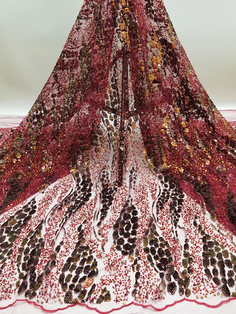 

Mccarthy African French Tulle Sequins Lace Fabric 2020 HighQuality Lace Material Nigerian Lace Fabrics For Garment SewingWedding