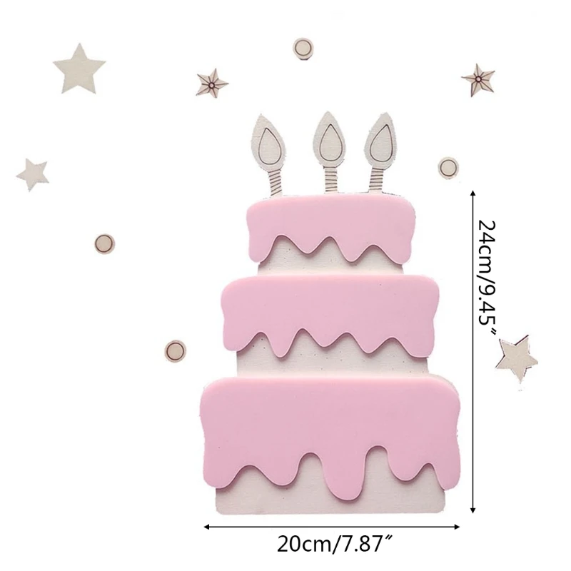 

Wooden Happy Birthday Party Decoration Background Wall Ornaments Signs Stickers Photo Props