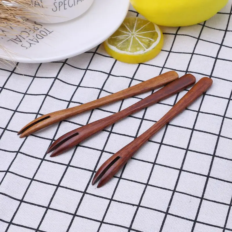 

6pcs Wooden Dessert Food Fruit Serving Fork Dining Tableware Utensil Tools Cutlery Dropshipping
