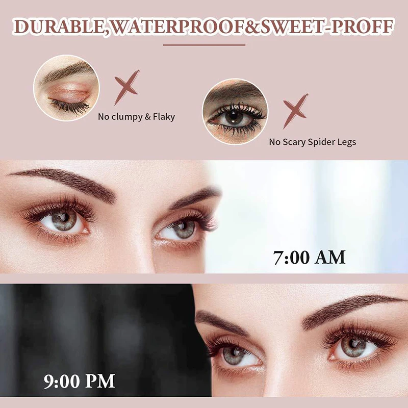 Тушь для ресниц Crown Mascara 4D водостойкая Удлиняющая из шелкового волокна не