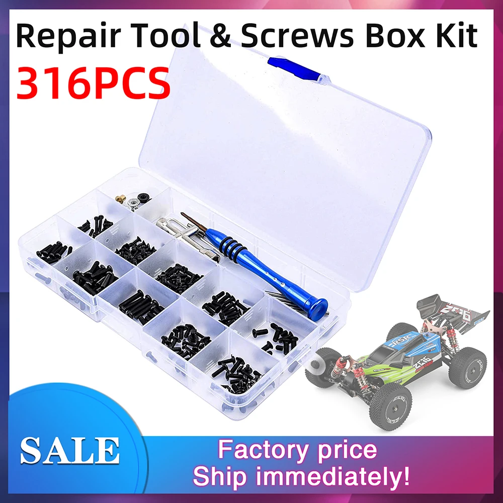 

316pcs Repair Tool & Screws Box Kit Set for Wltoys 1/14 144001 RC Car Accessories