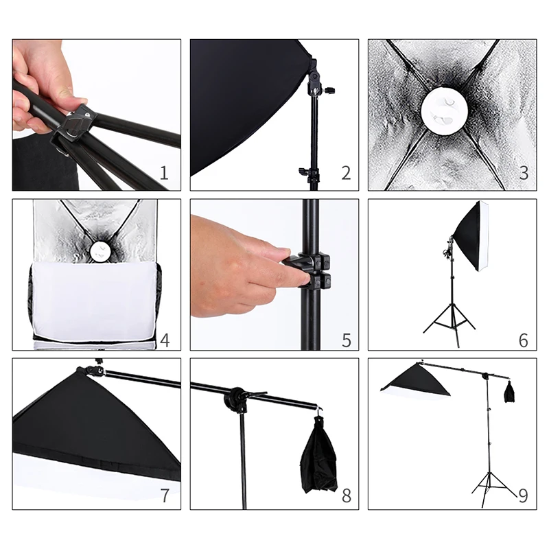 Green Screen Non-woven Background Support Stand Kit 20 Watt LED Hair Light Boom Studio Photo Video Lighting | Электроника