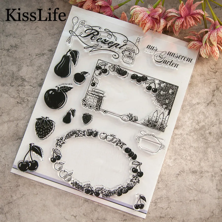 1 Sheet Fruit Apple Pineapple Vegetables Clear Rubber Stamps for Scrapbooking Card Making Christmas Craft |