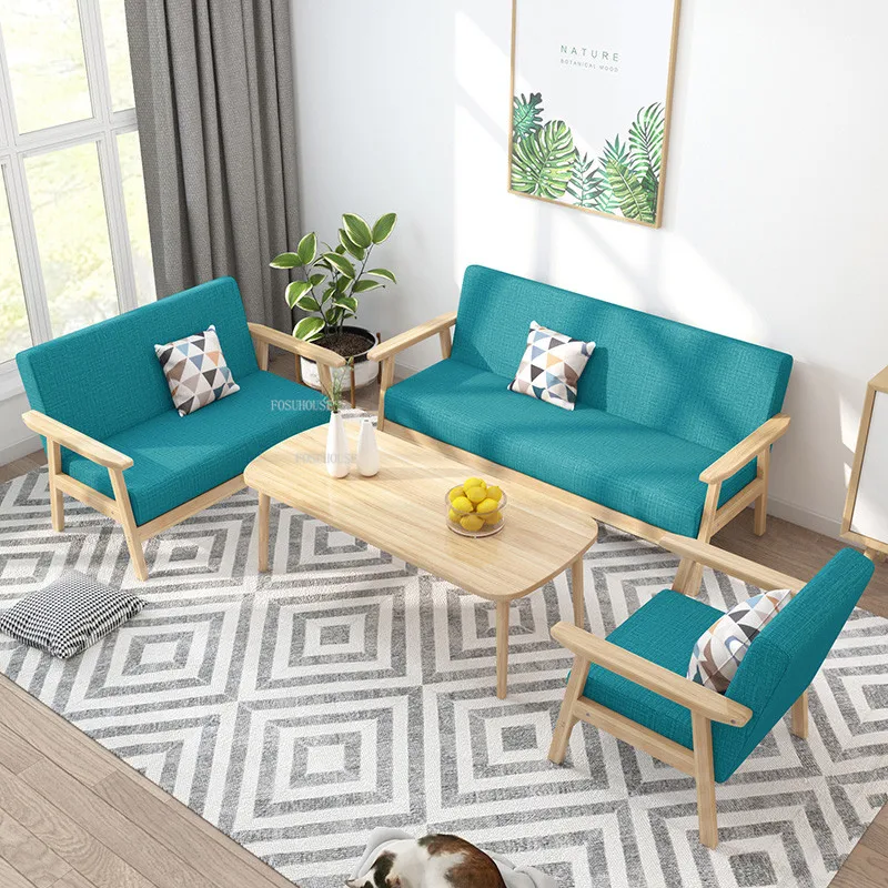 Скандинавская деревянная арт мебель для гостиной диваны маленькой квартиры