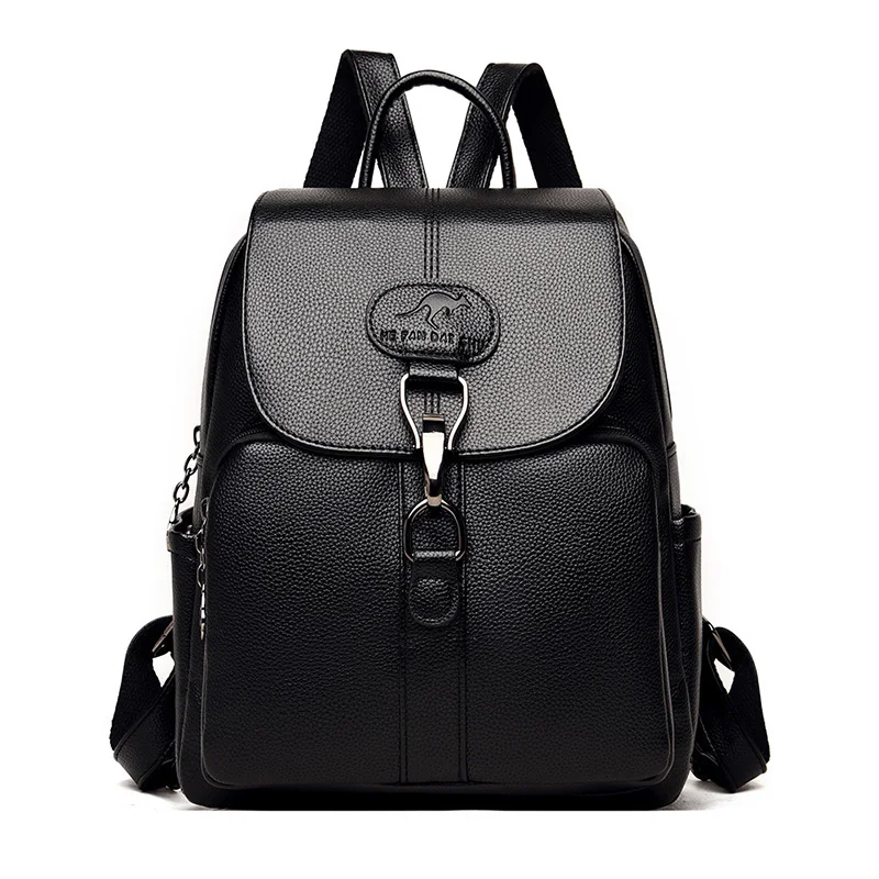 

Модный повседневный однотонный рюкзак высокого качества из искусственной кожи для женщин 2021 новые женские дорожные рюкзаки Sac A Dos