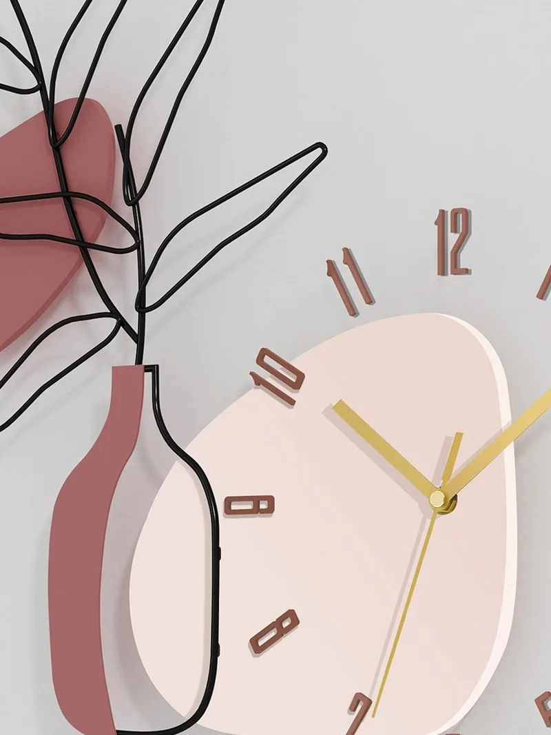 

Clocks Wall Home Decor Living Room Quartz Silent Wall Clock Metal Nordic Light Luxury Decoration Creative Art Horloge Mural Saat