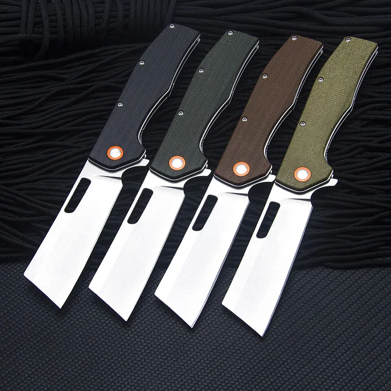 

D2 Steel Blade Folding Knife Flax Handle Multifunctional Pocket Knives Outdoor Survival Camping Tool