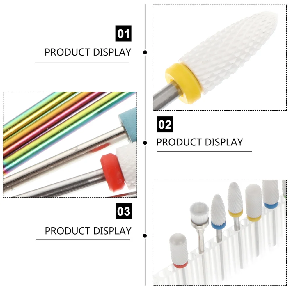 

11pcs Household Nail Drill Bits Manicure File Grinding Heads Nail Salon Supplies