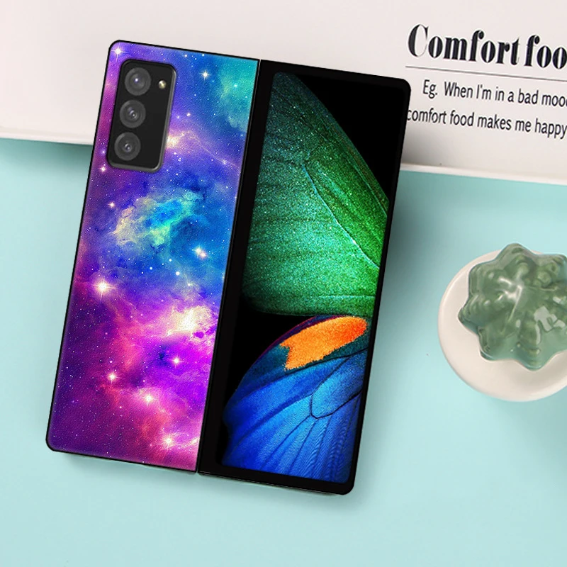 

Чехол-книжка Z Fold 3 для Samsung Galaxy Z Fold 2, чехол-книжка W20, красочное звездное небо, роза, чехол из искусственной кожи, чехол для телефона