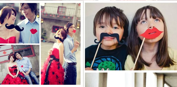 Забавное свадебное украшение реквизит для фотобудки сделай сам аксессуары очков