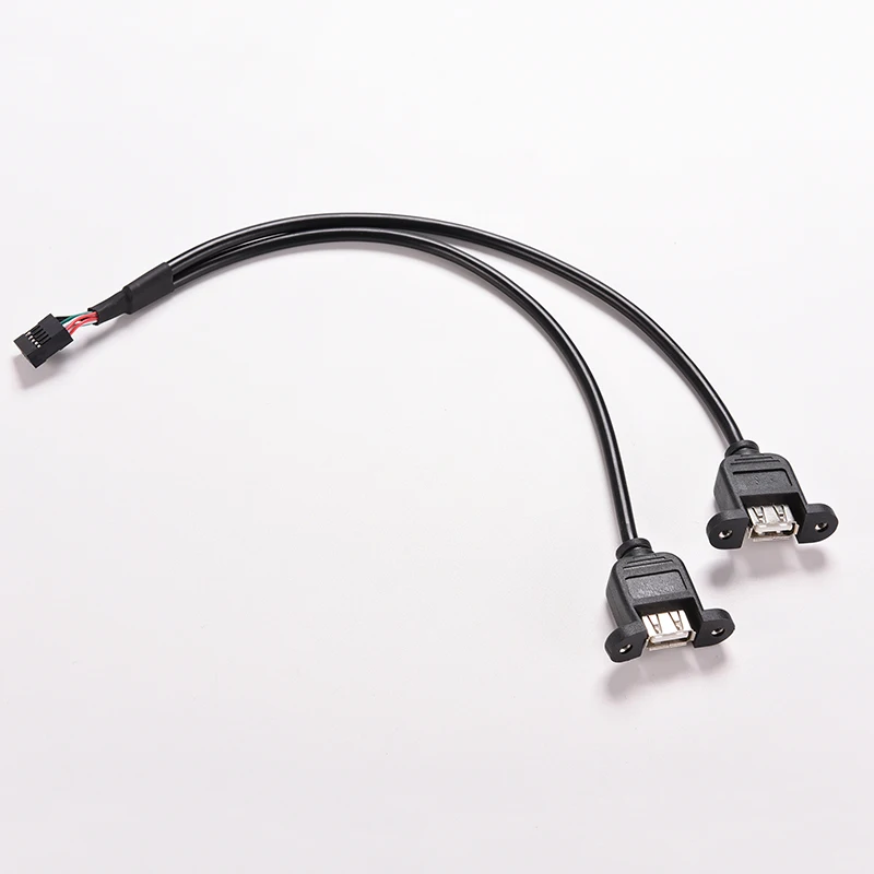 1 шт. черный 30 см/1FT 2 Порты и разъёмы USB разъем для внутреннего 9 контактный