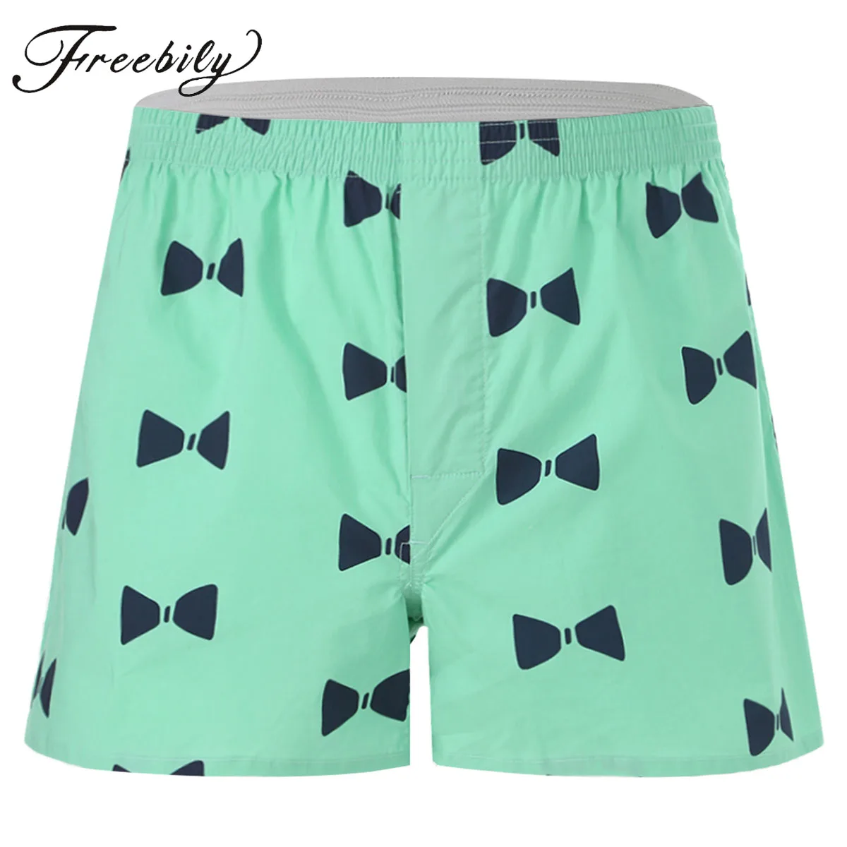 

Men Cotton Boxer Briefs Casual Elastic Waistband Shorts Homewear Loungewear Sleepwear Swimming Trunks