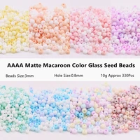 aaaa 3mm super quality macaroon colors matte glass seedbeads uniform round spacer bead for diy jewelry making sewing accessories