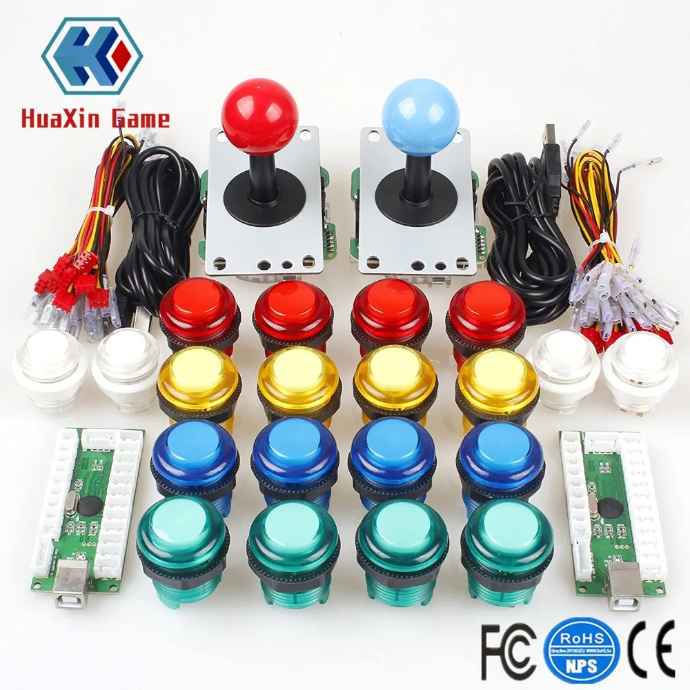 

Classic Arcade Joystick DIY Kit Zero Delay USB Controller + 5V Illuminated Push Buttons Wire Harness For Mame Jamma Raspberry Pi