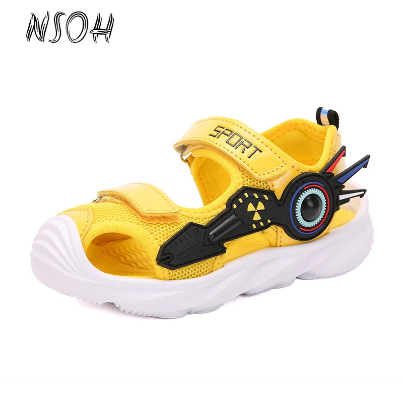Сандалии NSOH детские с закрытым носком модная дышащая пляжная обувь на плоской