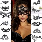 Сексуальные черные женские маски для вечерние, маскарадные танцевальные костюмы кружевная маска на глаза, костюм кошки на Хэллоуин, 1 шт., маска на глаза для вечеринок