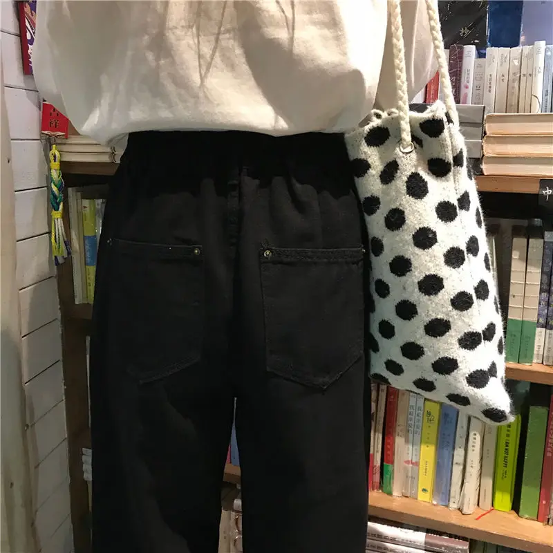 

Jeans Women Unisex High-waist Buttons Streetwear BF Couples Casual Loose 2XL Straight All-match Womens Trousers Ulzzang Kpop New