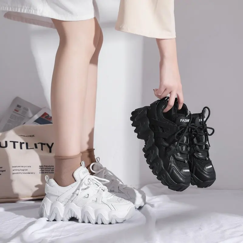 

Новинка 2020 года; Сезон весна-осень; Повседневные кроссовки на платформе; Модная спортивная обувь; Универсальная женская дышащая обувь для п...