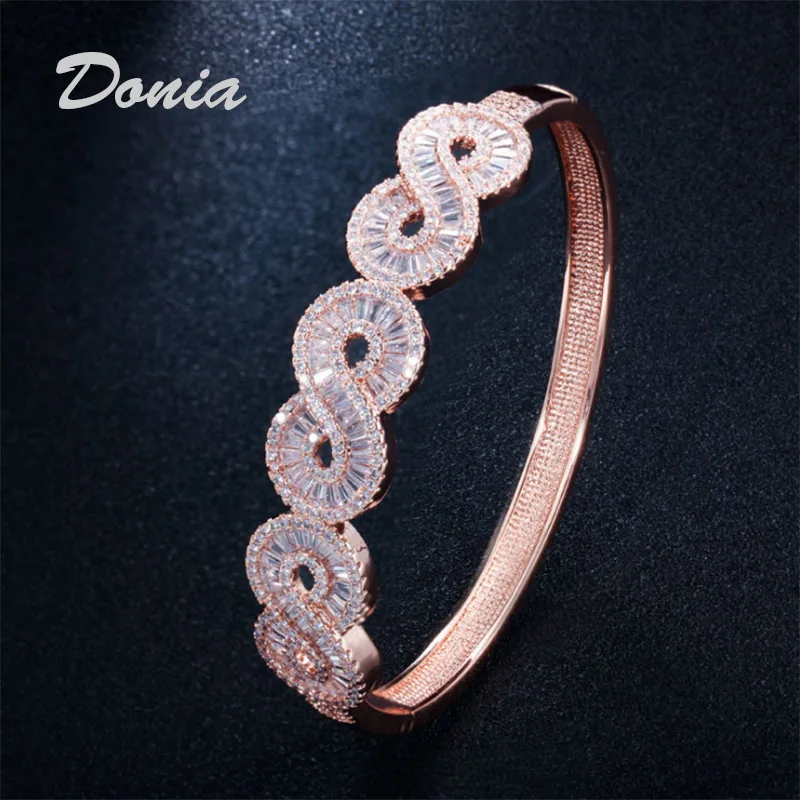 

Donia jewelry Korean fashion creative jewelry micro-inlaid AAAT zircon bracelet eight-shaped half-circle female bracelet
