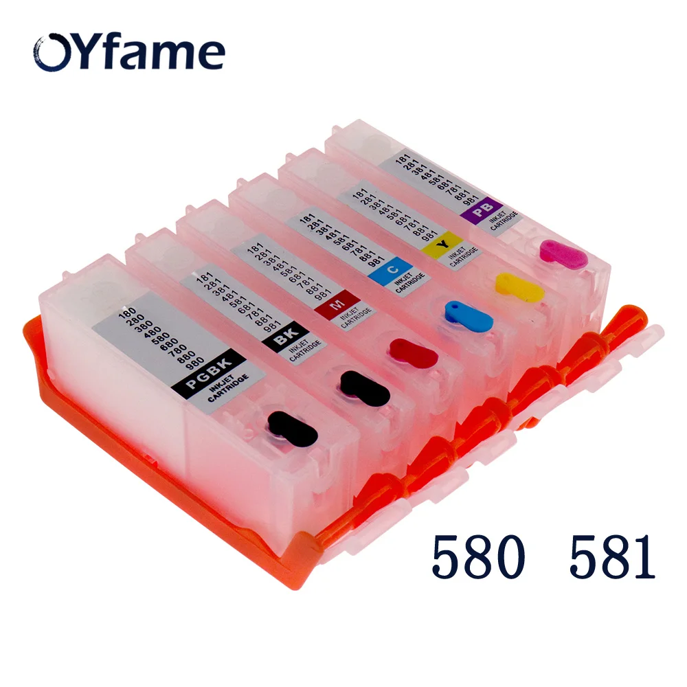 Картридж с чернилами OYfame 6 шт. PGI580 CLI581 580 581 картридж чипом дуги для принтера CanonTS8150