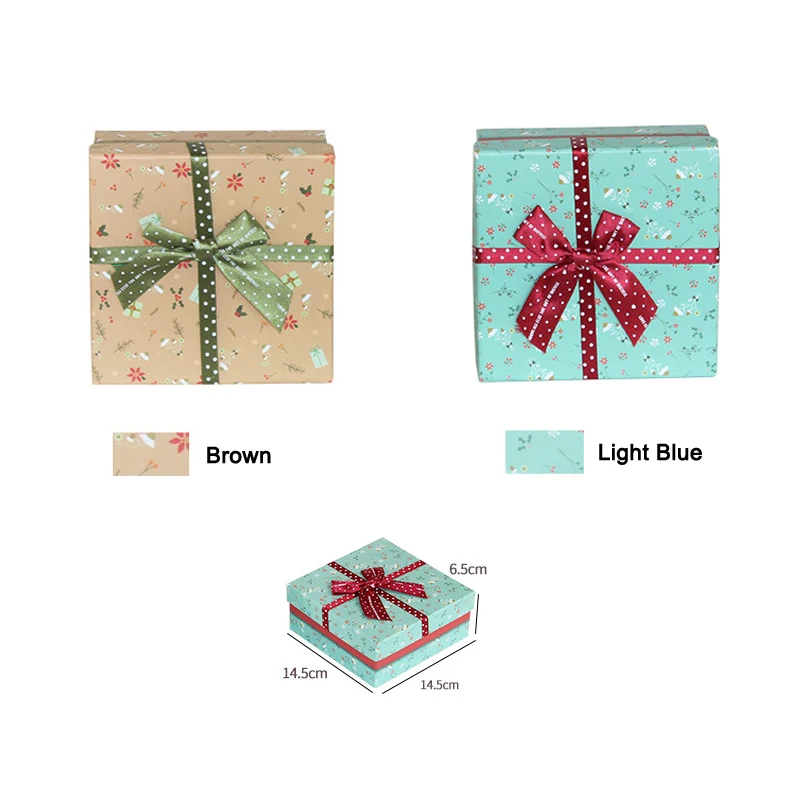

In Stock Christmas Gift Box Exquisite Upscale Square Present Box Fashionable Decoration with Small Floral Free shipping