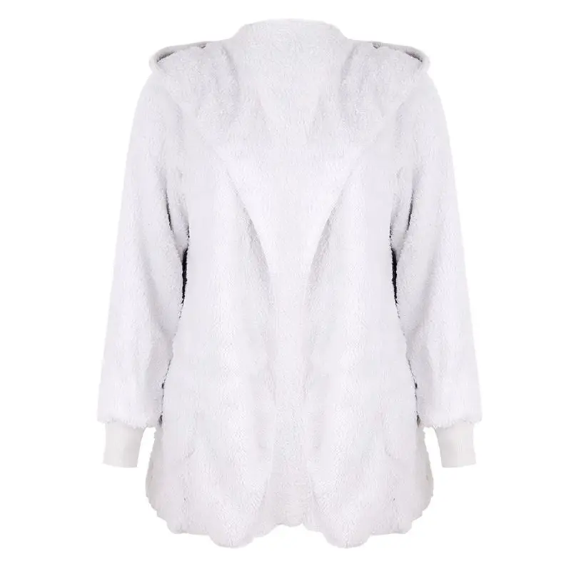 Женское Свободное пальто с карманами повседневное Однотонное шерстяное