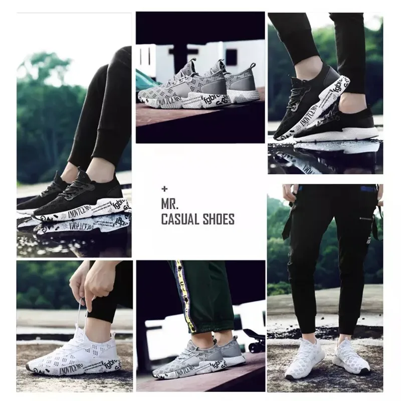 Дышащие сетчатые кроссовки для бега мужские спортивные Нескользящие