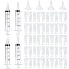 Пустые прозрачные косметические тюбики для губной помады, 50 шт., 10 мл, с 4 загрузочными, 4 иглами, прозрачные, сделай сам, блеск для губ, бальзам для губ, мягкий шланг