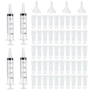 Пустые прозрачные косметические тюбики для губной помады, 50 шт., 10 мл, с 4 загрузочными, 4 иглами, прозрачные, сделай сам, блеск для губ, бальзам для губ, мягкий шланг