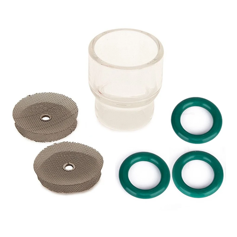 Pyrex-Kit de vaso de soldadura Tig para antorchas Tig, y Wp-17 Wp-9, lentes de Gas de 1,6 Mm y 2,4 Mm, vaso de tamaño #12 con filtros de acero inoxidable