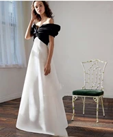black and white wedding dress plus size for women a line satin floor length sweetheart bridal gowns high quality simple