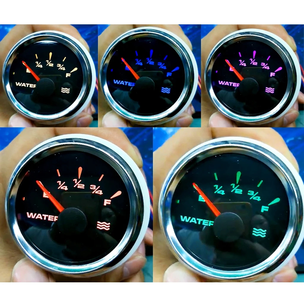 

52mm Boat Marine Electric 0-190 9-32V Water Tank Level Gauge Black Dial