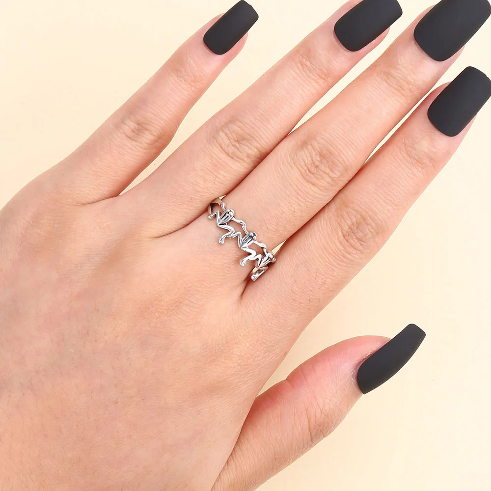 Новинка корейская мода необычное креативное Открытое кольцо в форме лягушки для