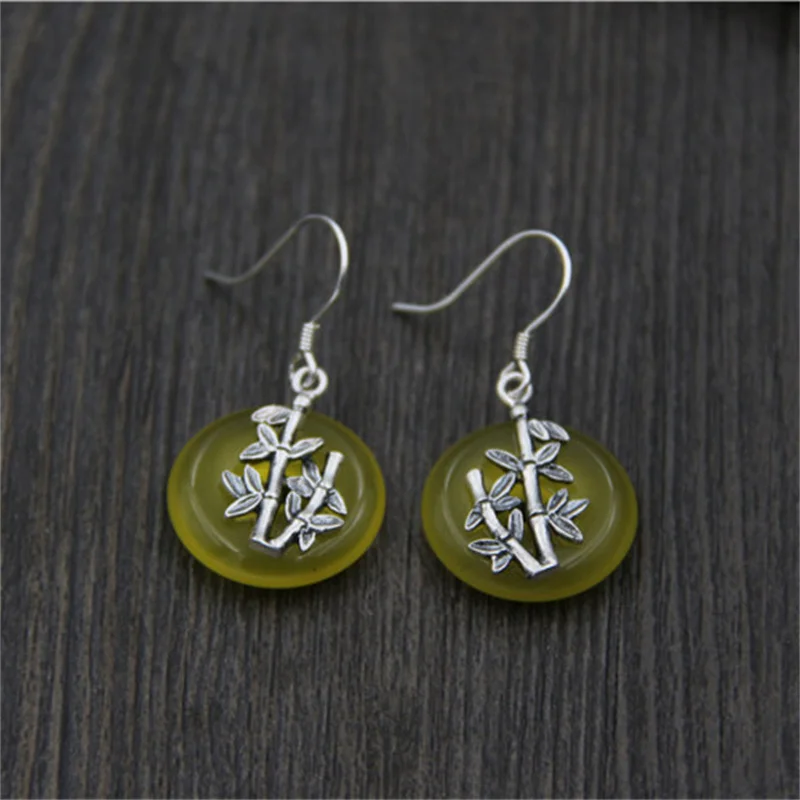 Ювелирные изделия из настоящего серебра 925 пробы с желтым халкадоном и белым