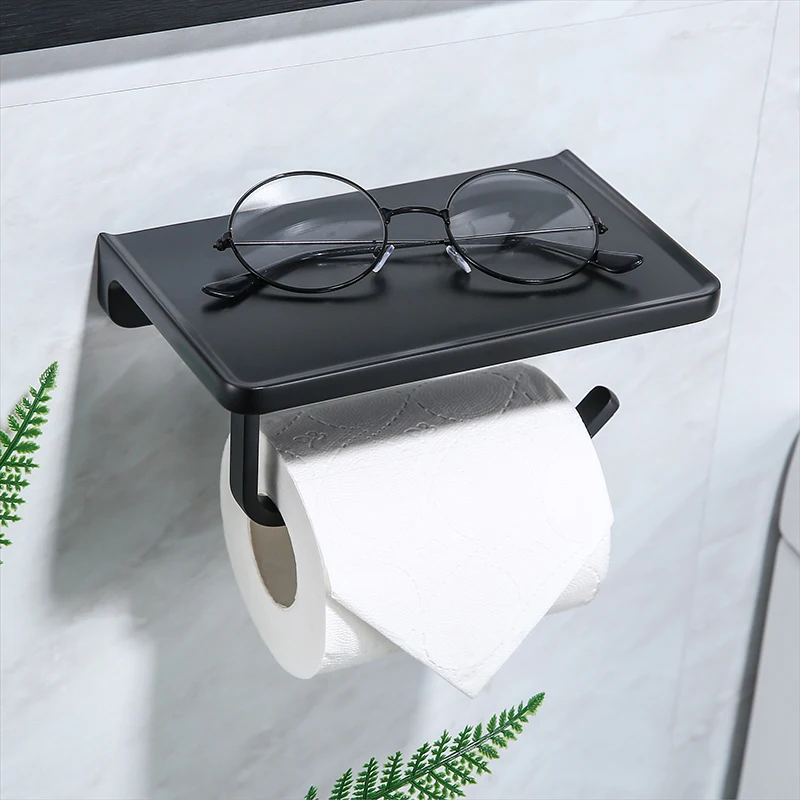 Держатель туалетной бумаги из нержавеющей стали с телефон полка современный