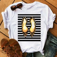 summer women t shirt graphic tees tops high heels print t shirt for women funny white tshirt casual short sleeve camisetas mujer