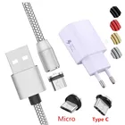 Магнитный кабель USB Type-C, Micro USB, для Huawei Y3, Y6, Y5, 2017 II, A7, J2 PRO 2018, Grand prime pro, G530