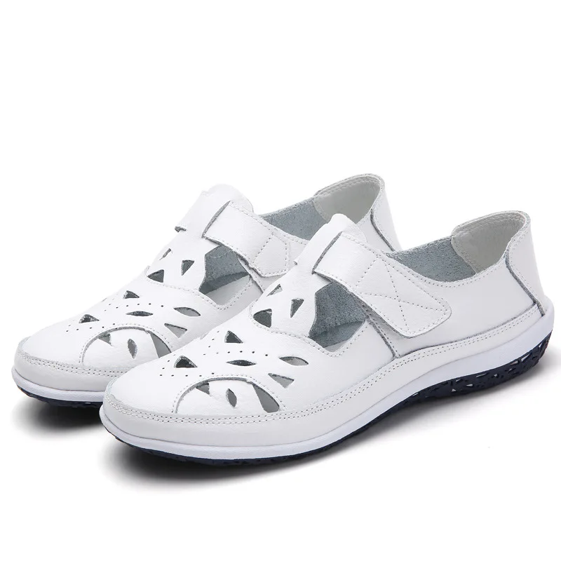 Сандалии женские из спилковой кожи повседневная обувь на мягкой подошве римские