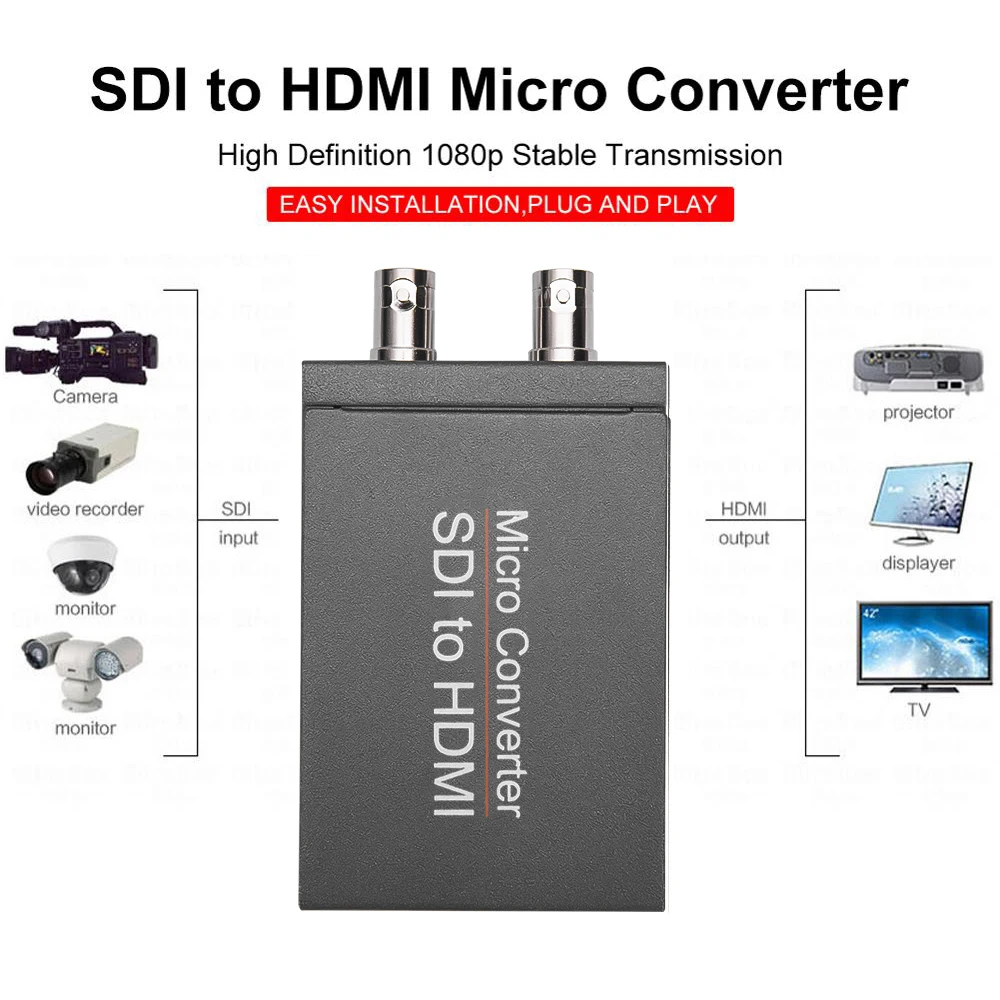 SDI к HDMI / с адаптером питания мини 3G HD SD-SDI видео микро конвертер аудио для авто