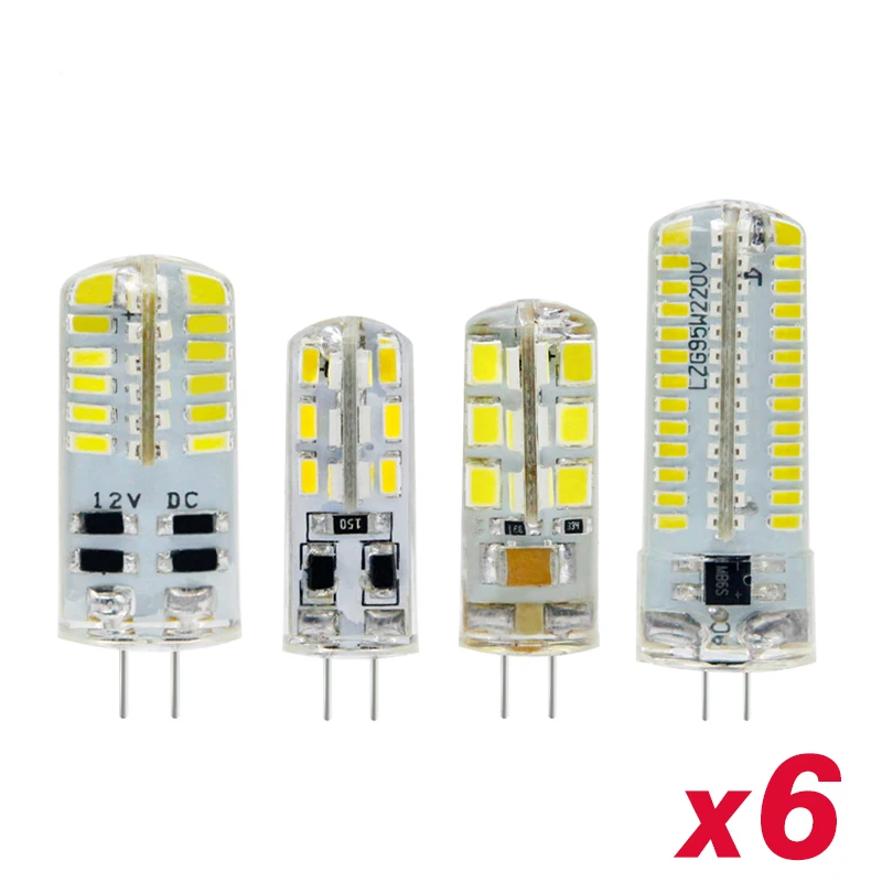 6 шт./лот, новинка, G4 светодиодный светильник, 3 Вт, высокая мощность, SMD2835 3014, DC 12 В, AC 220 В, белый/теплый белый светильник, угол луча 360 градусов