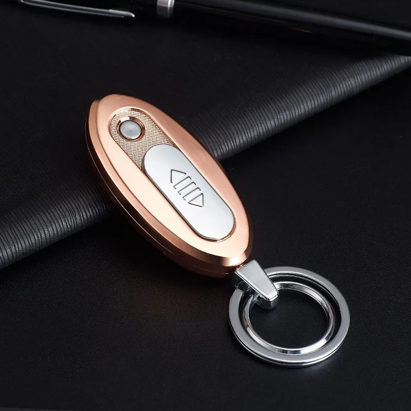 Gold Креативная Электронная зажигалка брелок USB Зажигалка многоразовая USB зарядка прикуриватель гаджеты для мужчин не забудьте взять с собой - Цвет: Gold