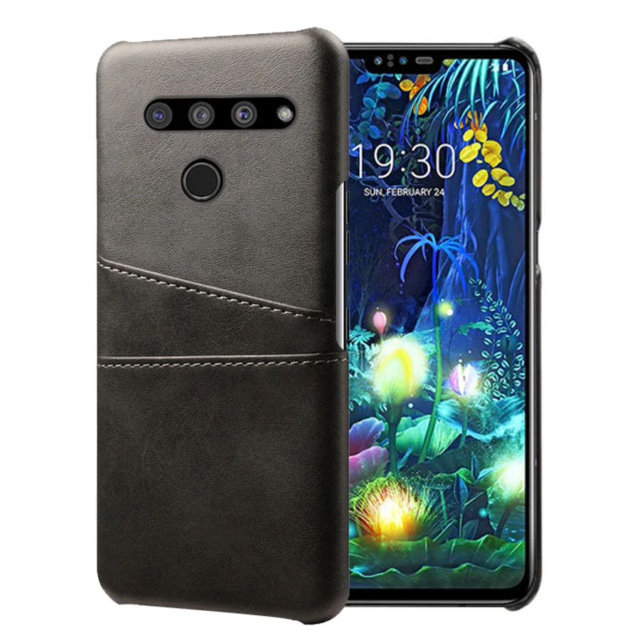 Кожаный держатель для карт чехол телефона LG V10 V20 V30 V40 V50 ThinQ G5 G6 G7 G8X G8S