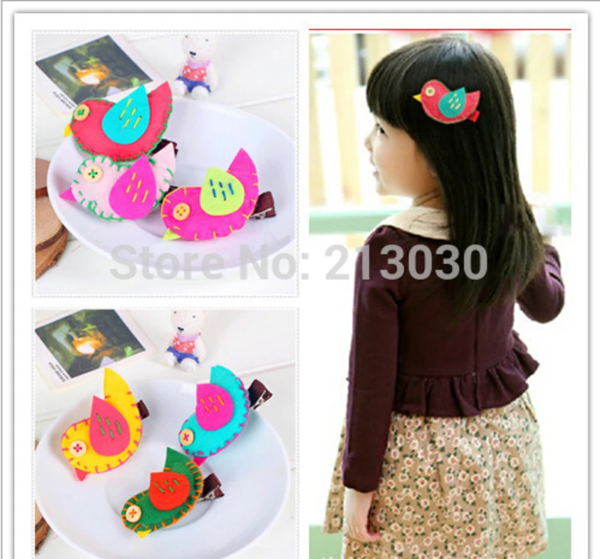 2 шт. заколки для волос девочек милые ткани с рисунком аксессуары ручная работа
