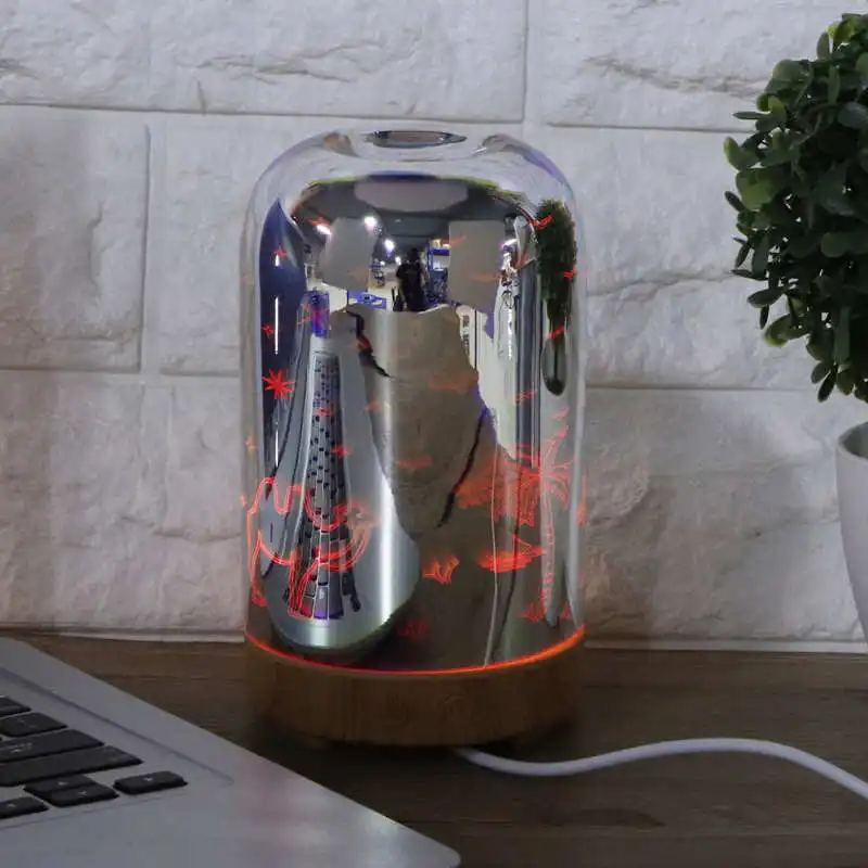 

100ml Air Humidifier Glass Humidifier Essential Oil Diffuser Colorful Light Aromatherapy Machine EU 100 to 240V