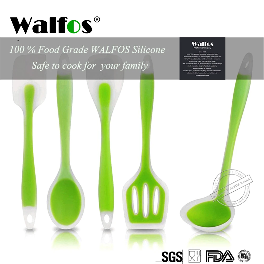 

Кухонные принадлежности WALFOS из пищевого силикона, набор термостойких кухонных принадлежностей, антипригарная лопатка, лопатка, ковш, ложка