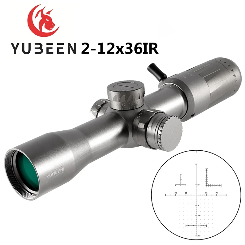 Yubeen Tactische 2-12X36 Sfir jaзаписи оптический прицел с отверстиями для страйкбольных